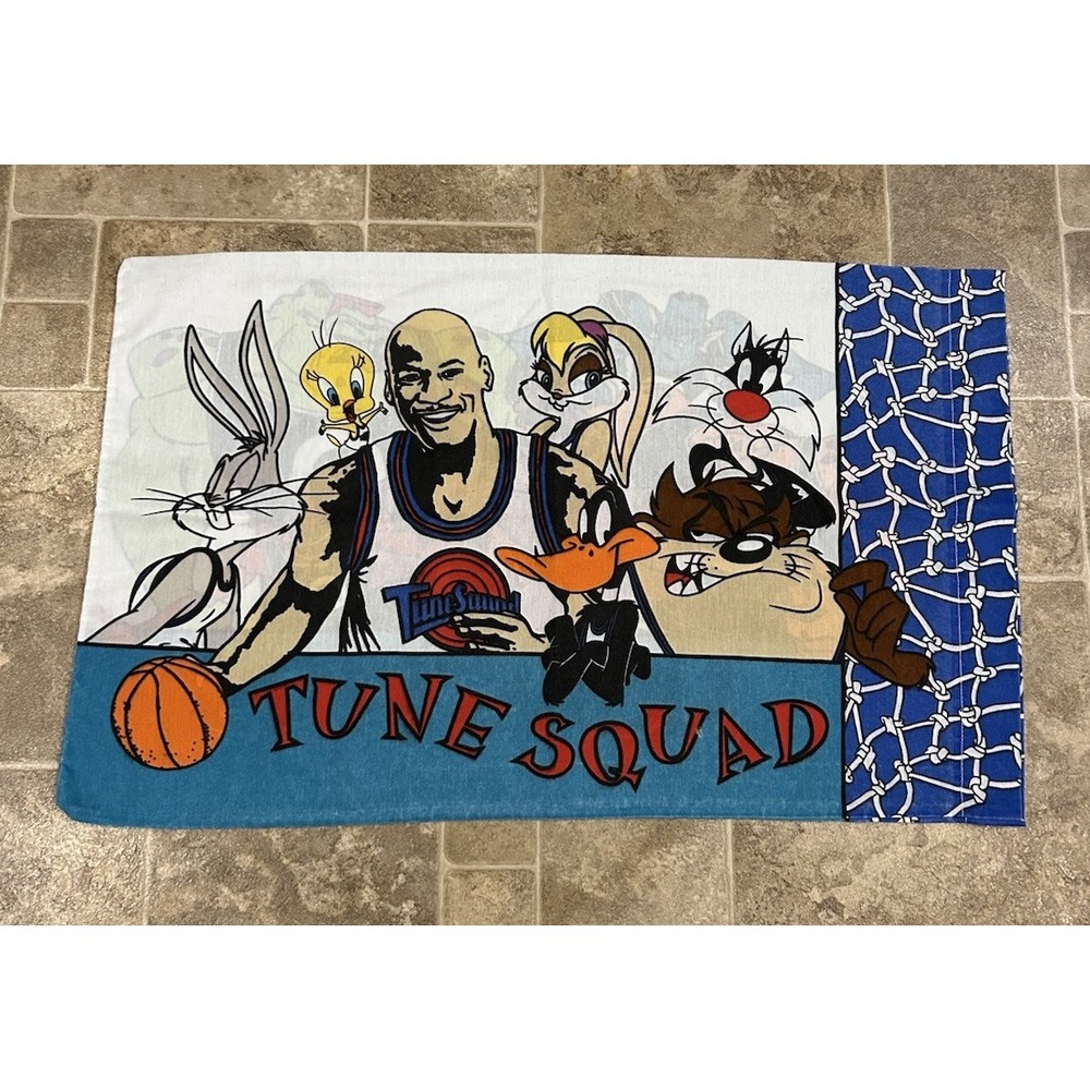 SPACE JAM Tune Squad Monstars 1996 Double Sided Pillow Case Michael Jordan